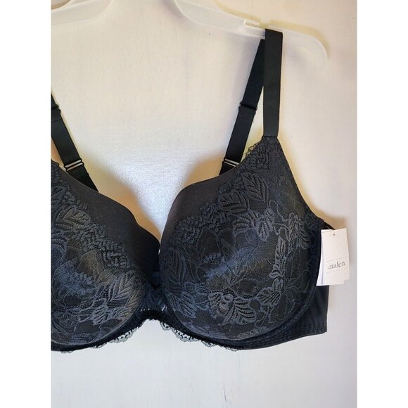 New Auden Women's Black Underwire Lace Adjustable Straps Bra Size 46C - Picture 2 of 6